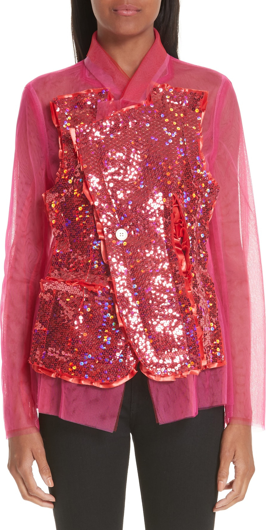 Comme Des Garcons Tulle Sequin Blazer
