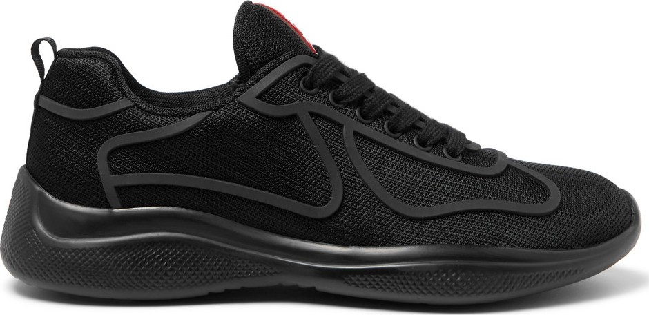 Prada Americas Cup Rubber-Trimmed Mesh Sneakers