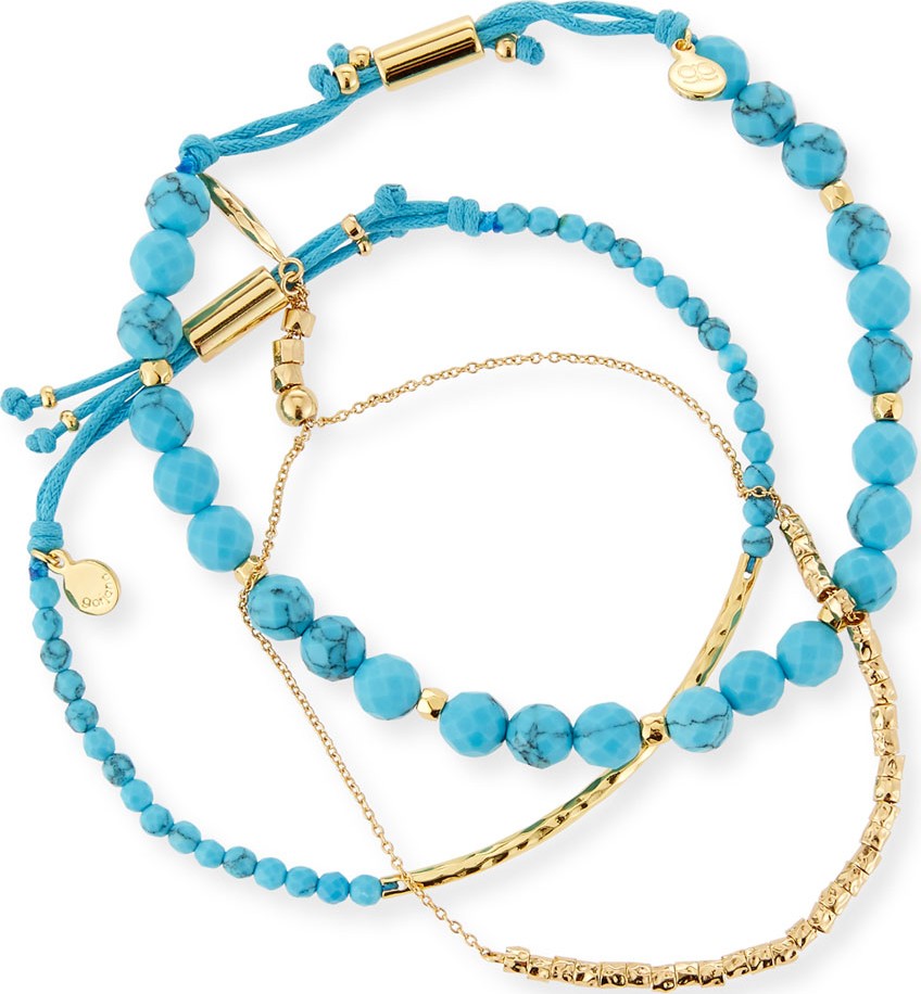 Gorjana Power Gemstones Laguna Turquoise Beaded Bracelets, Set of 3