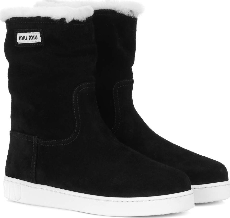 Miu Miu Fur-lined suede boots