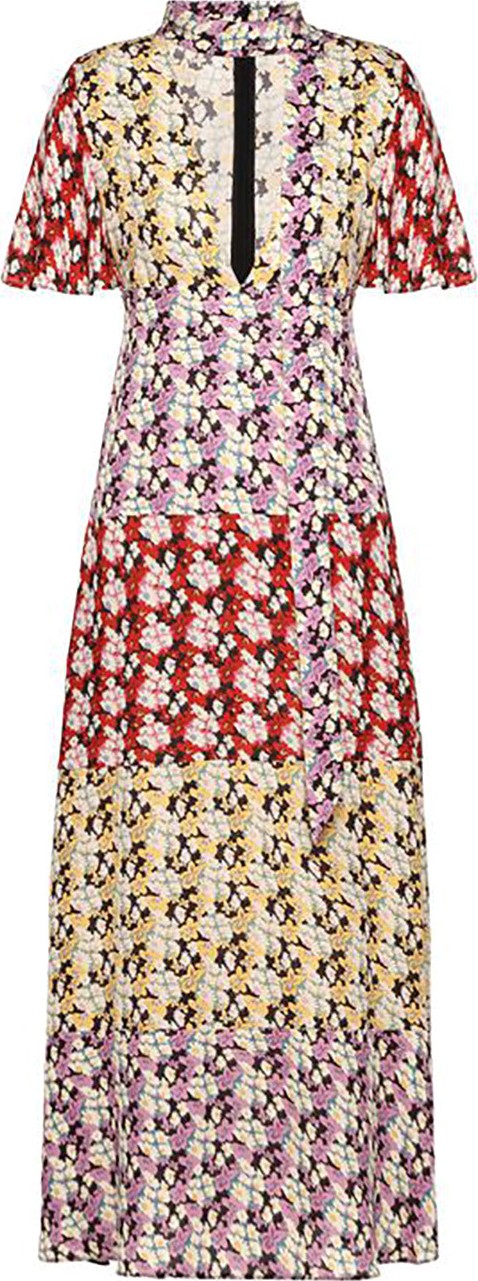 Valentino floral Silk tieneck dress
