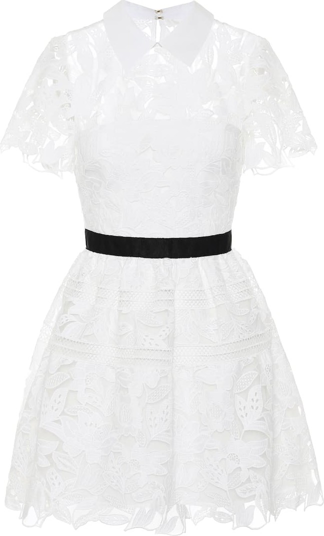 Self Portrait Guipure-lace minidress