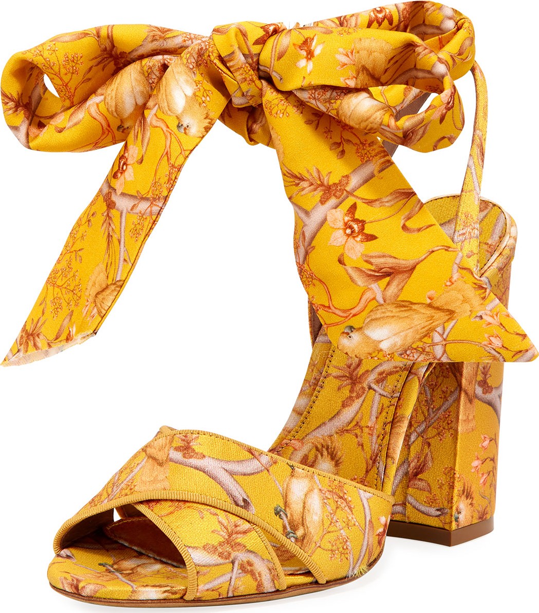 Tabitha Simmons Connie Jacquard Ankle-Tie Sandals