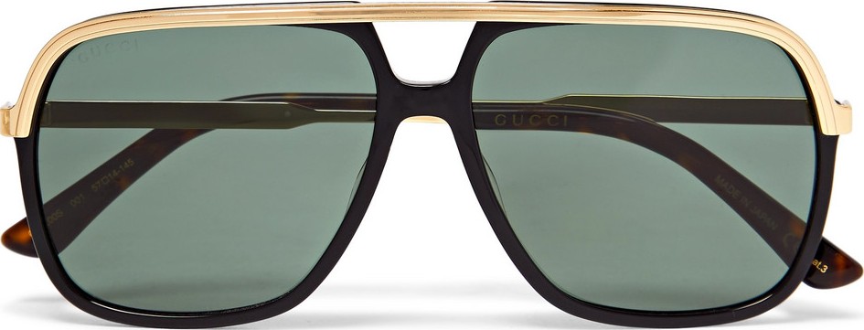 Gucci Aviator-Style Acetate and Gold-Tone Sunglasses