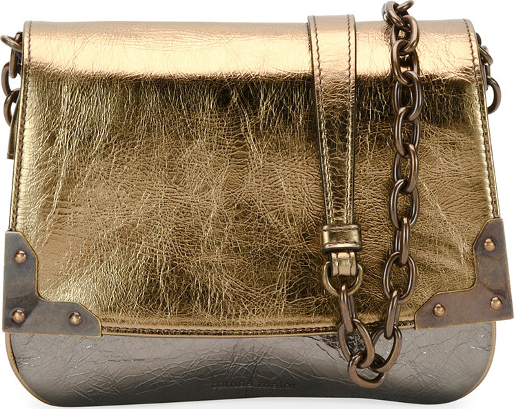 Tomas Maier Aged Metallic Leather Shoulder Bag