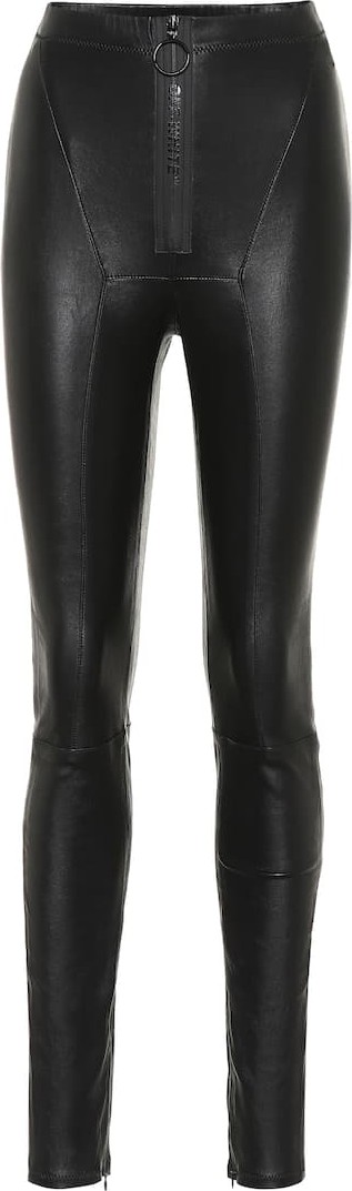 Off White Leather leggings