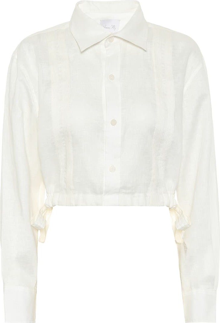 Johanna Ortiz Cuban Towns cropped linen shirt