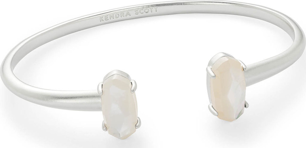 Kendra Scott Edie Two-Stone Bangle Bracelet in Rhodium