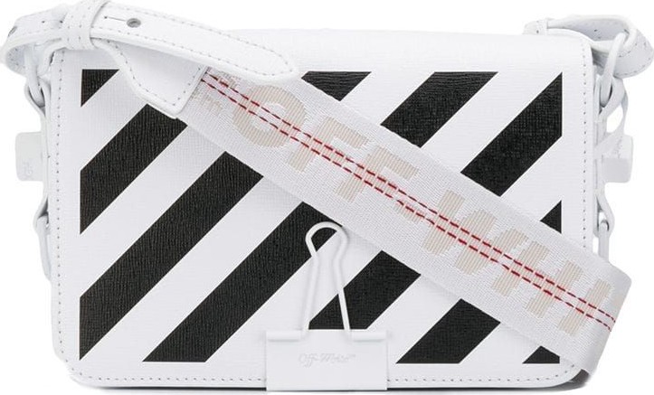 Off White mini Diagonal Binder clip bag