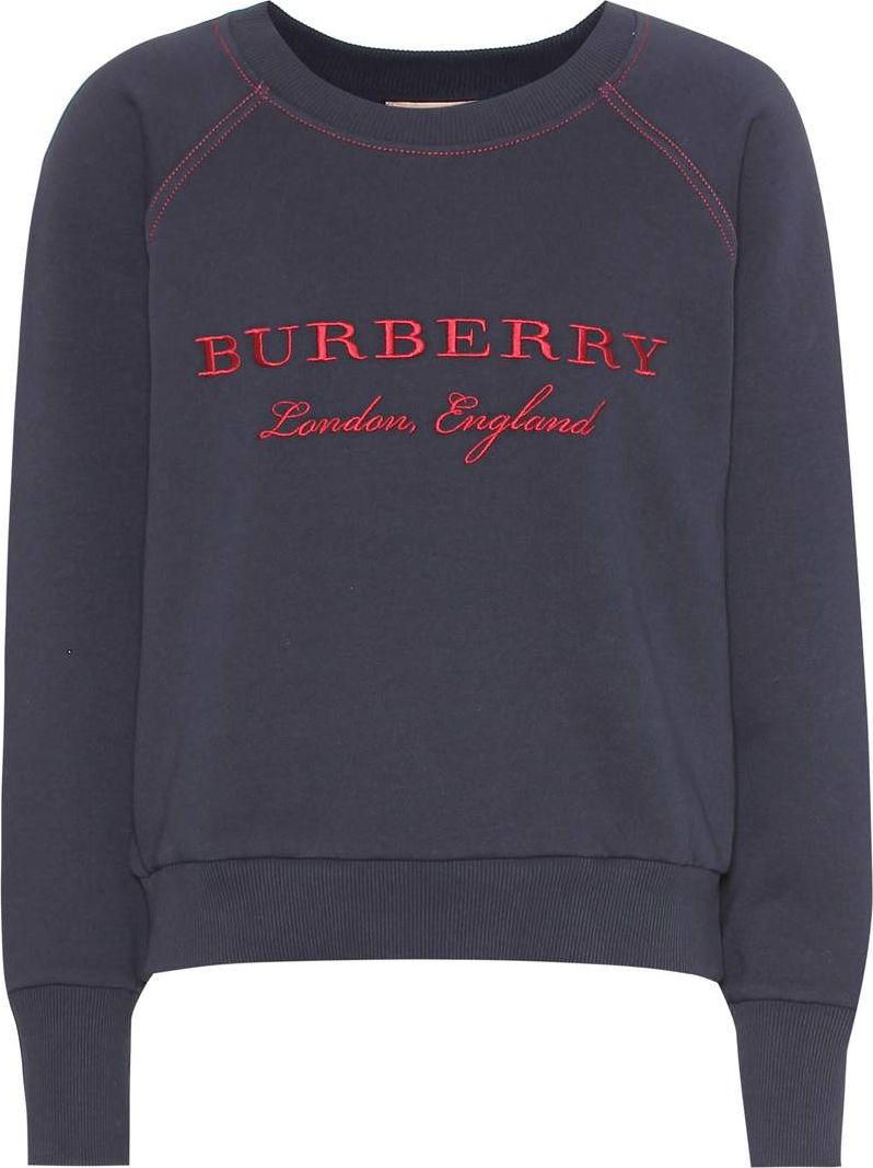 Burberry London England Embroidered cotton-blend sweatshirt