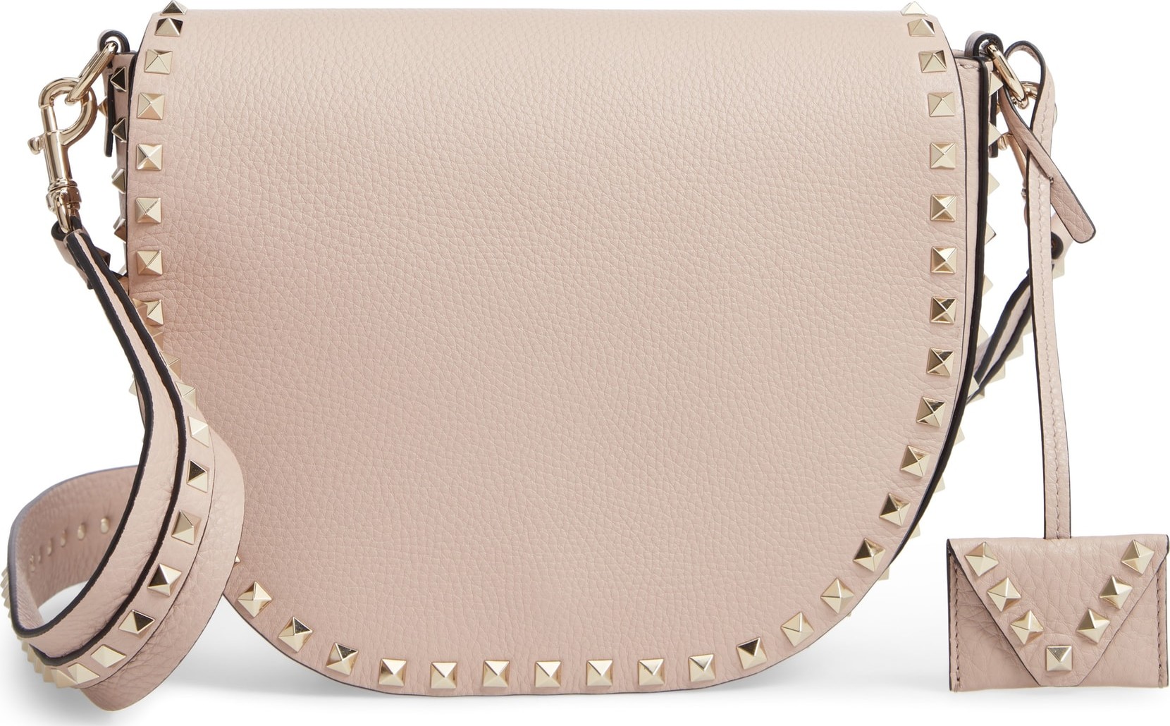 Valentino Rockstud Leather Saddle Bag