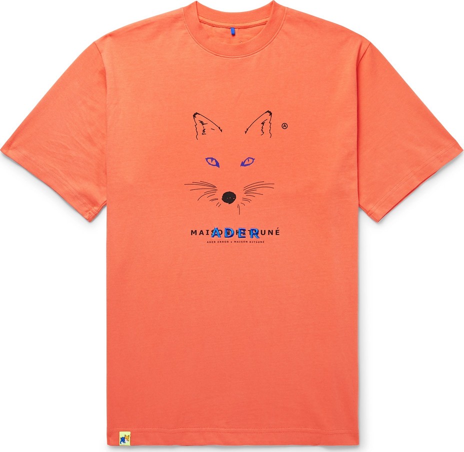 Maison Kitsune + ADER error Oversized Printed Cotton-Jersey T-Shirt