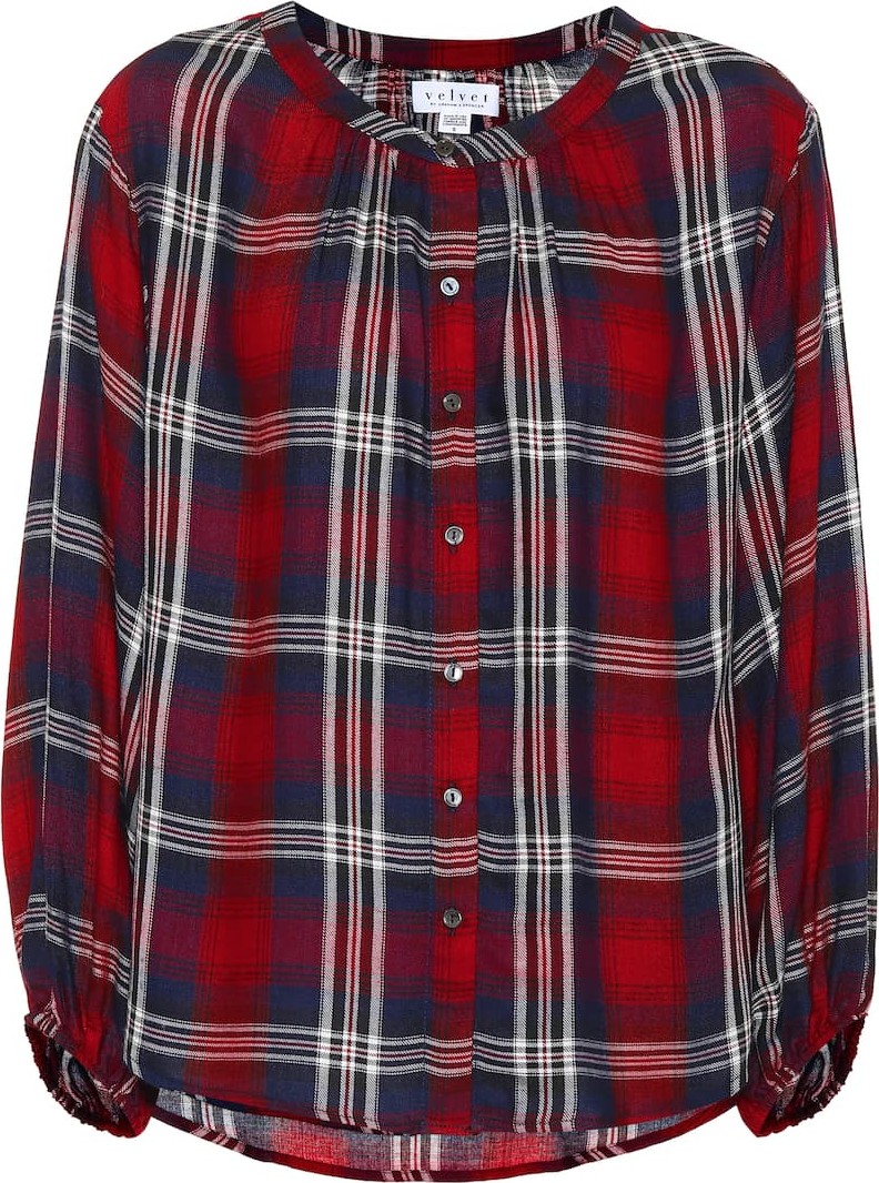 Velvet By Graham & Spencer Fern plaid shirt