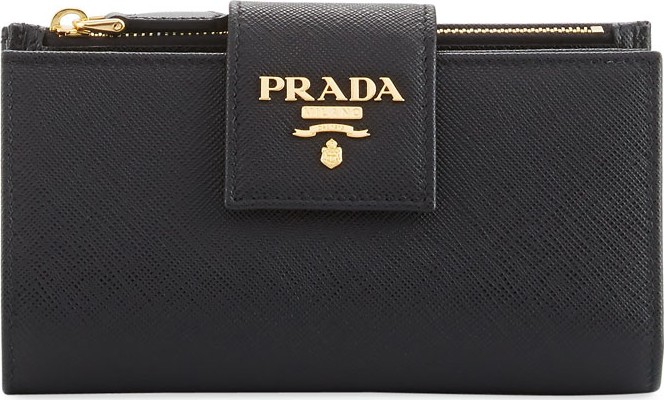 Prada Small Saffiano Continental Wallet
