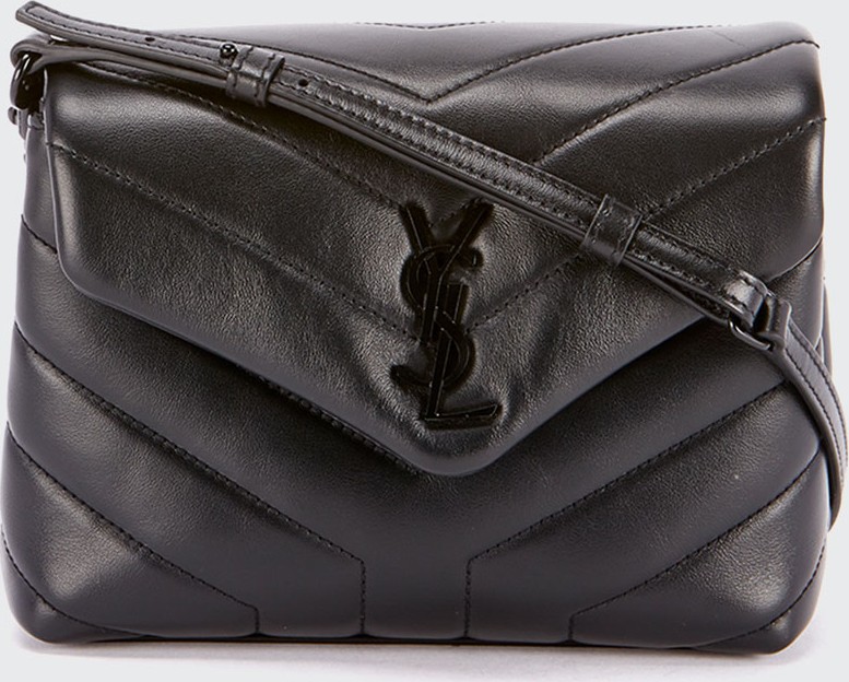 Saint Laurent Loulou Toy Matelasse Calfskin Flap-Top Shoulder Bag  Black Hardware