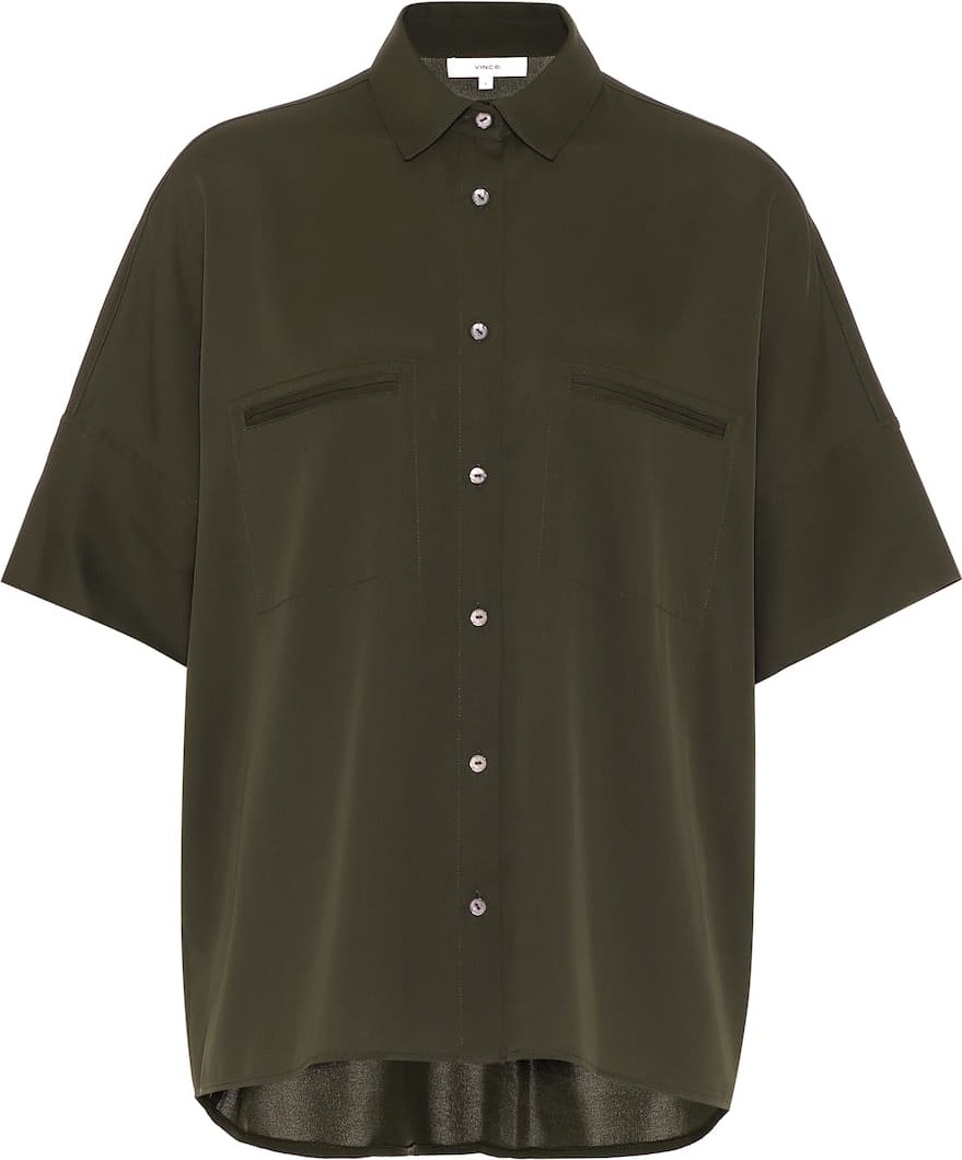 Vince Stretch silk-satin shirt