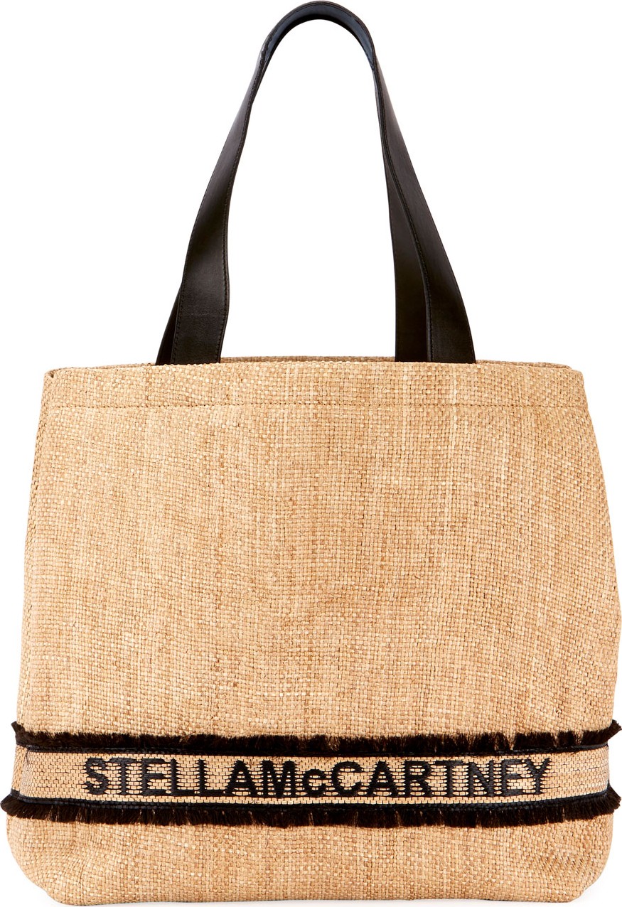 Stella McCartney Monogram Woven Raffia Tote Bag