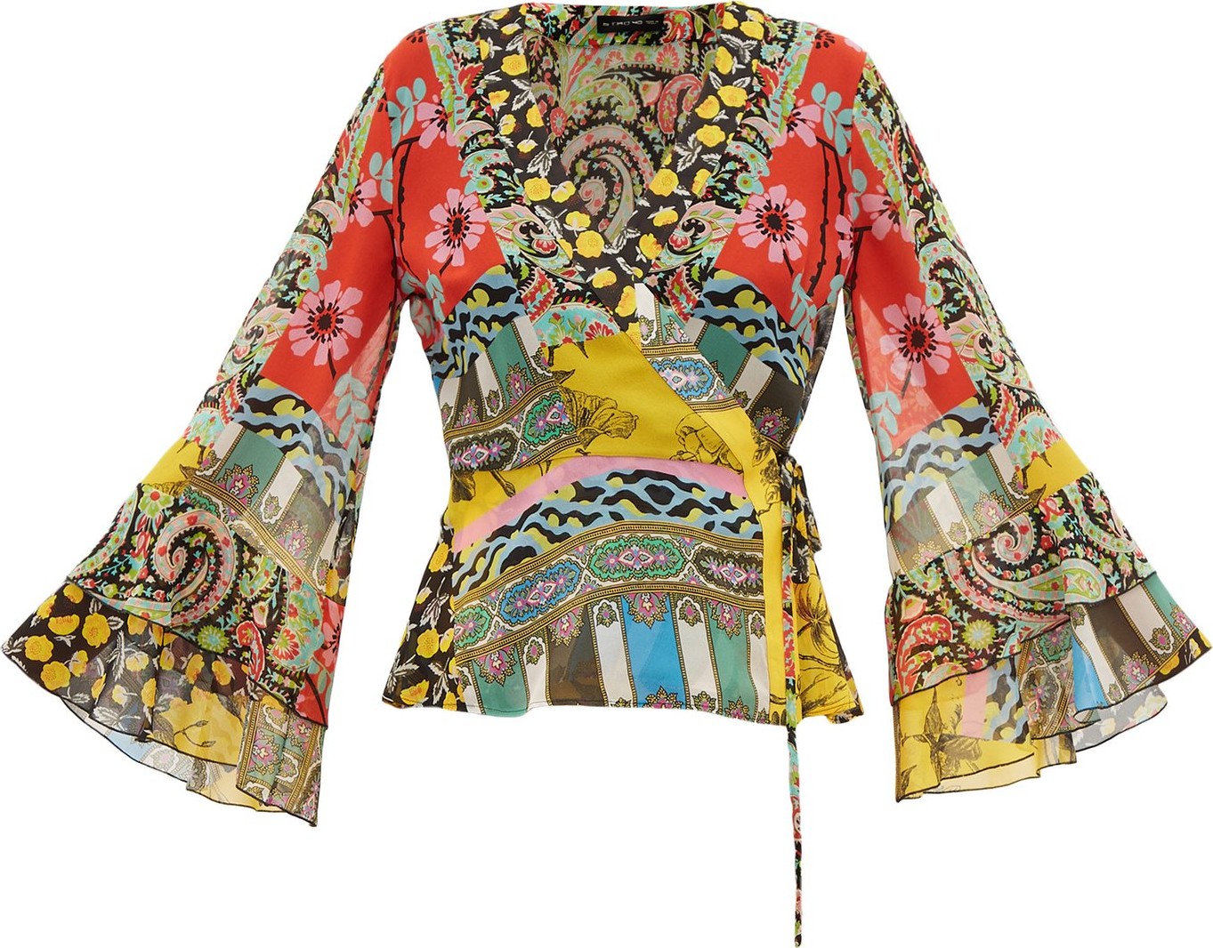Etro Suffolk patchwork-print silk blouse