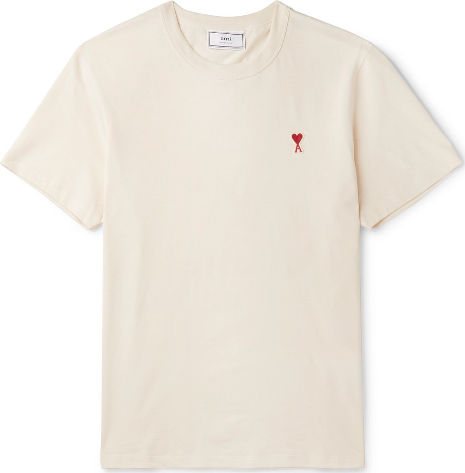 AMI Logo-Appliquéd Cotton-Jersey T-Shirt