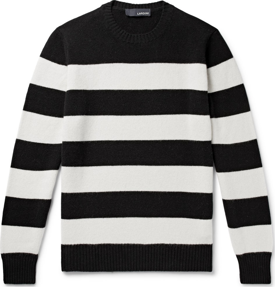Lardini Slim-Fit Striped Wool and Cashmere-Blend Sweater