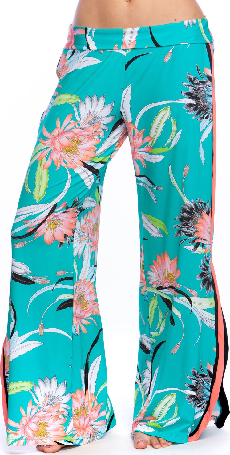 Trina Turk Shangri La Floral Wide-Leg Coverup Pants