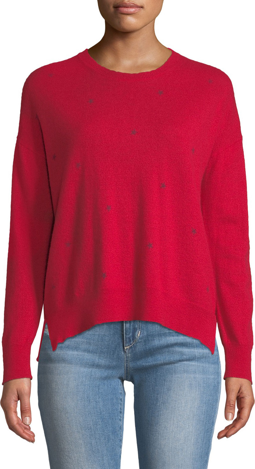 SUNDRY Hearts And Stars Printed Wool-Cashmere Sweater
