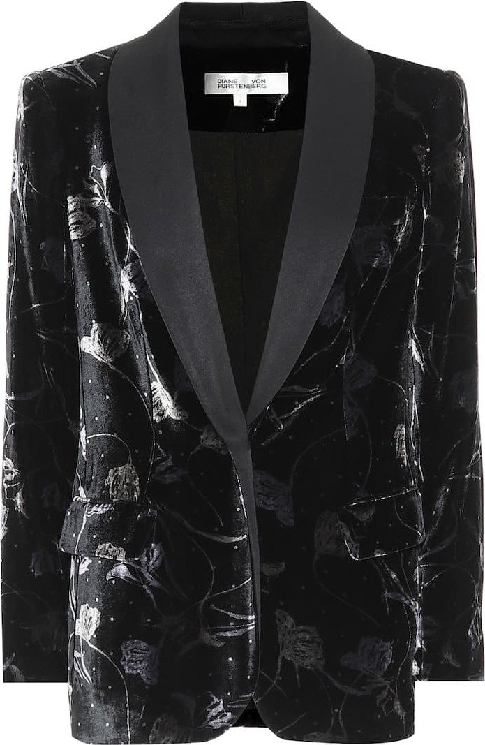 DIANE von FURSTENBERG Tommy floral velvet blazer
