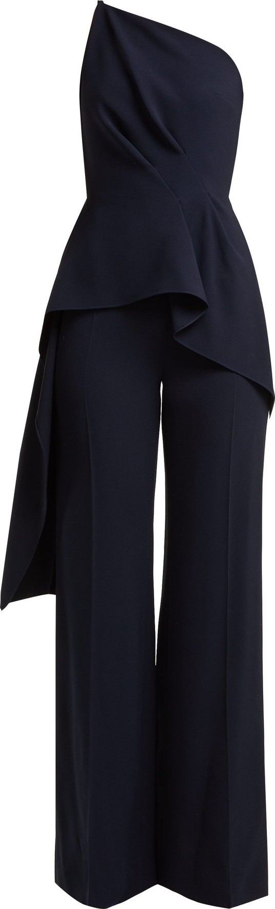 Roland Mouret Charlesworth asymmetric peplum crepe jumpsuit