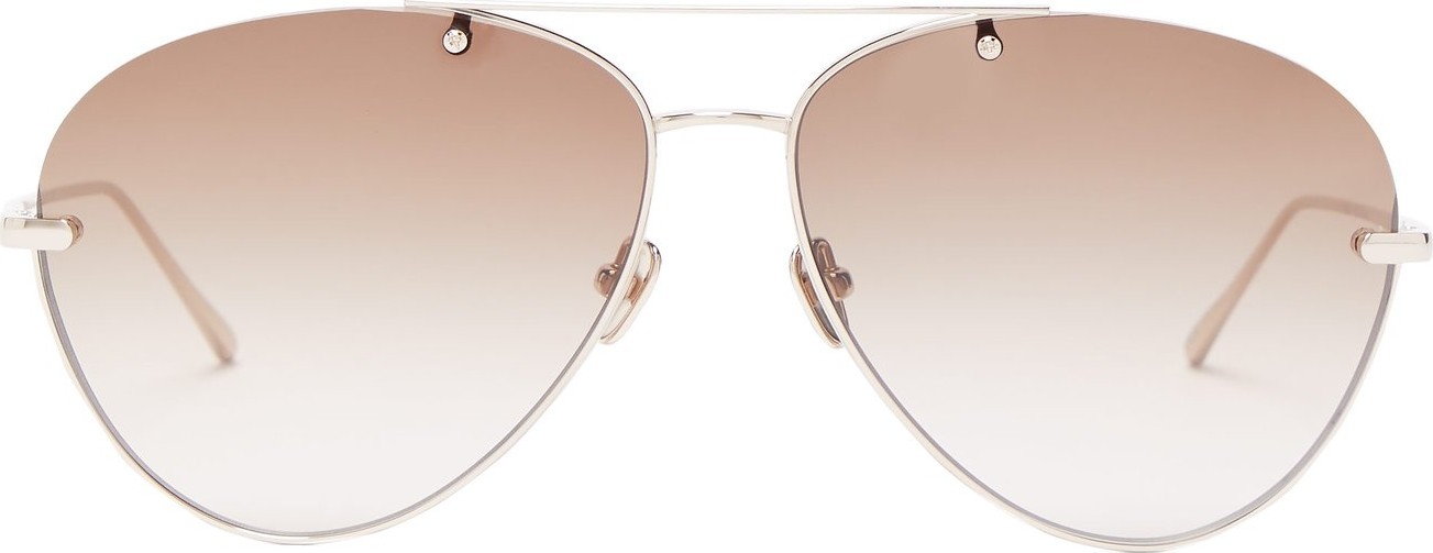 Linda Farrow Titanium aviator sunglasses