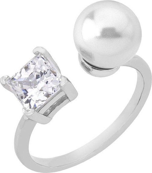 Majorica 9mm Manmade Pearl & Cubic Zirconia Ring