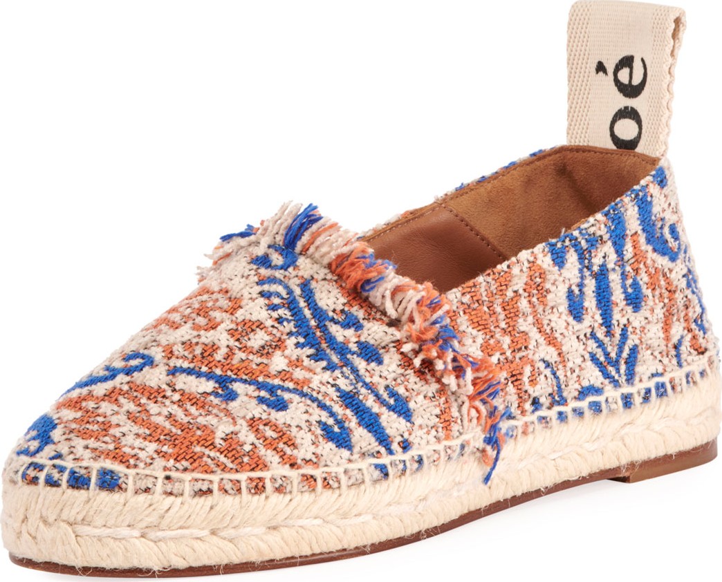 Chloe Woody Tapestry Slip-On Espadrilles