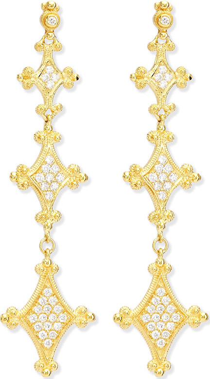 Eli Jewels Aegean Collection 18k Diamond Drop Earrings