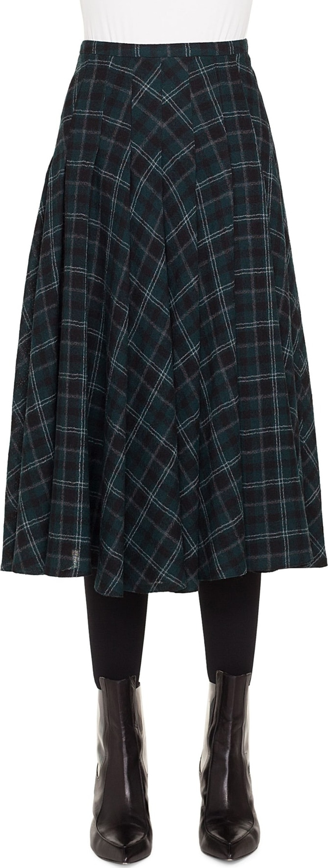 Akris Punto Brit Check Midi Skirt