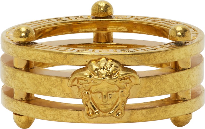 Versace SSENSE Exclusive Gold Medusa Greek Ring Versace SSENSE Exclusive Gold Medusa Greek Ring