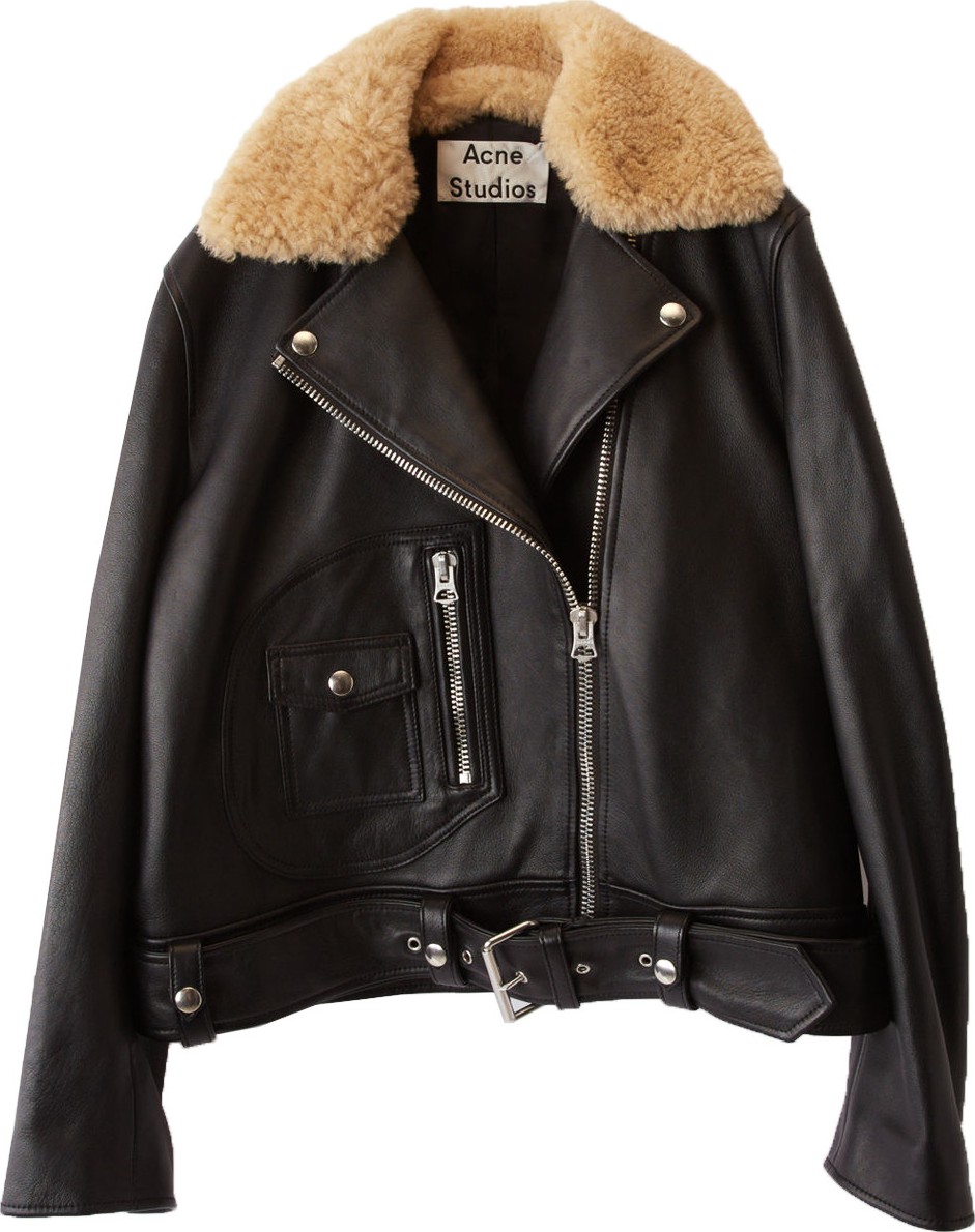 Acne Studios leather and shearling moto jacket
