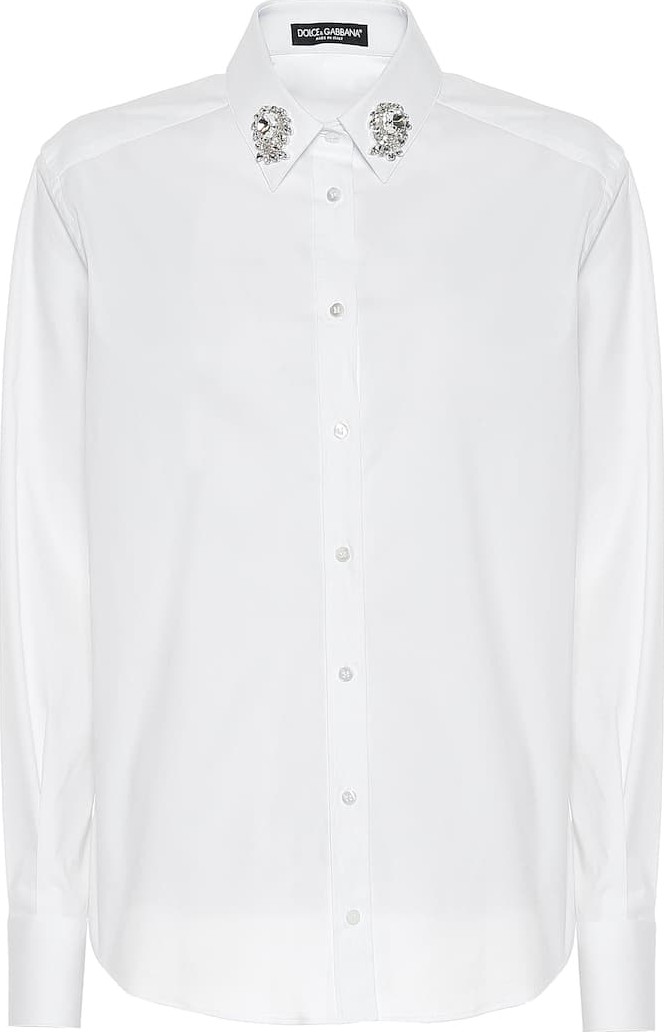 Dolce & Gabbana Embellished cotton poplin shirt
