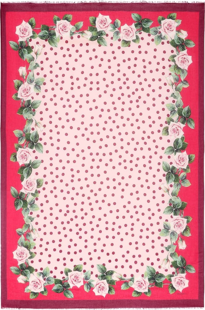 Dolce & Gabbana Floral and dotted scarf