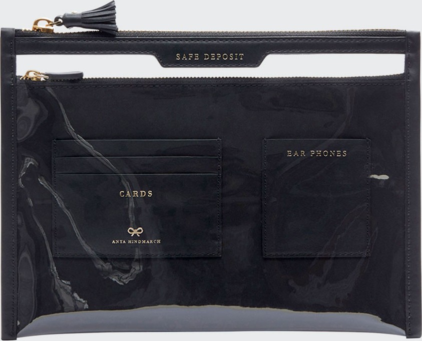 Anya Hindmarch Safe Deposit Clear Zip Pouch Bag