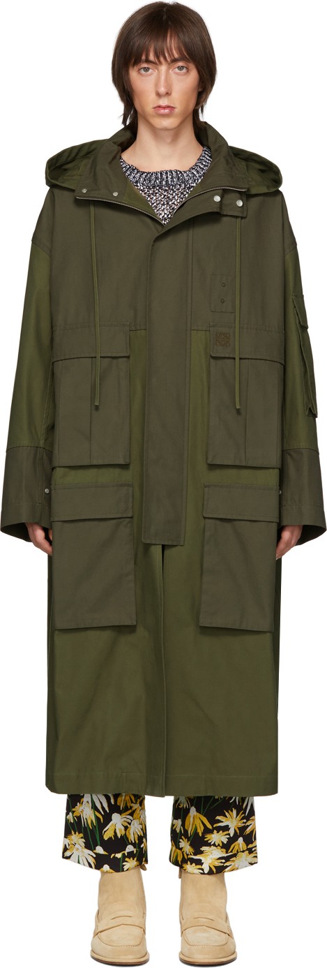 LOEWE Khaki Patch Pocket Coat