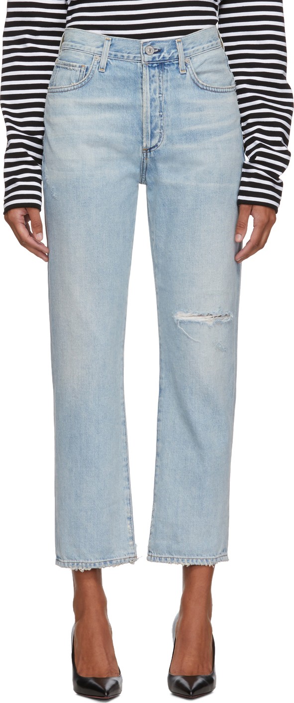 Citizens Of Humanity Blue McKenzie Curved Straight Jeans