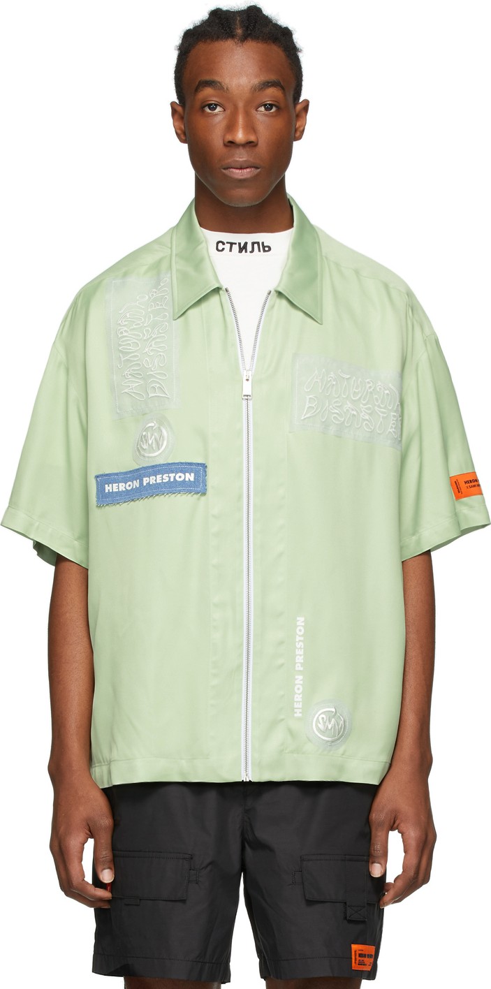 Heron Preston Green Sami Miro Vintage Satin Shirt