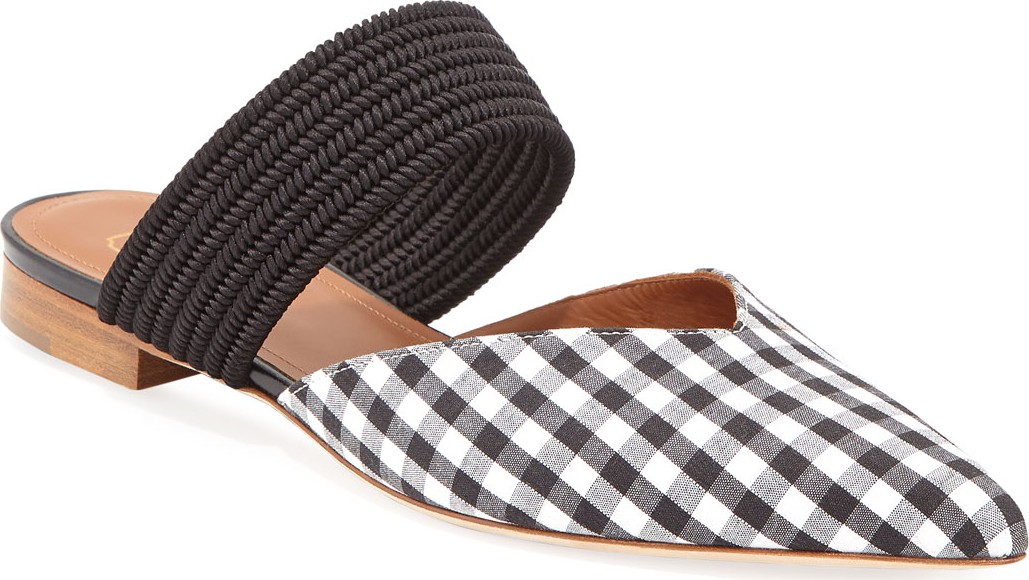 Malone Souliers Maisie Luwolt Flat Gingham Mules