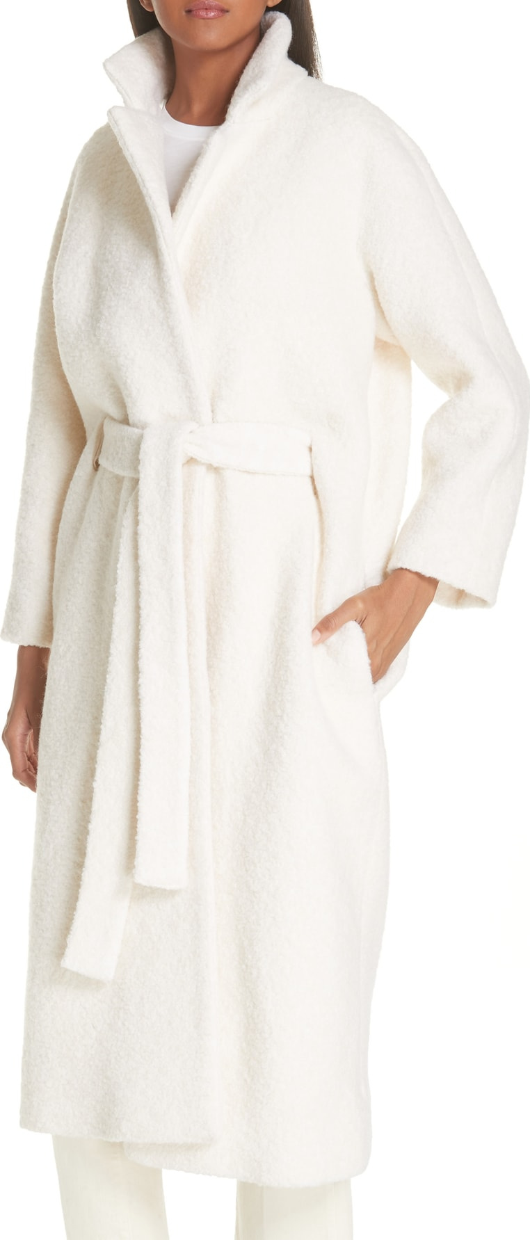 Ganni Fenn Belted Wool Blend Coat