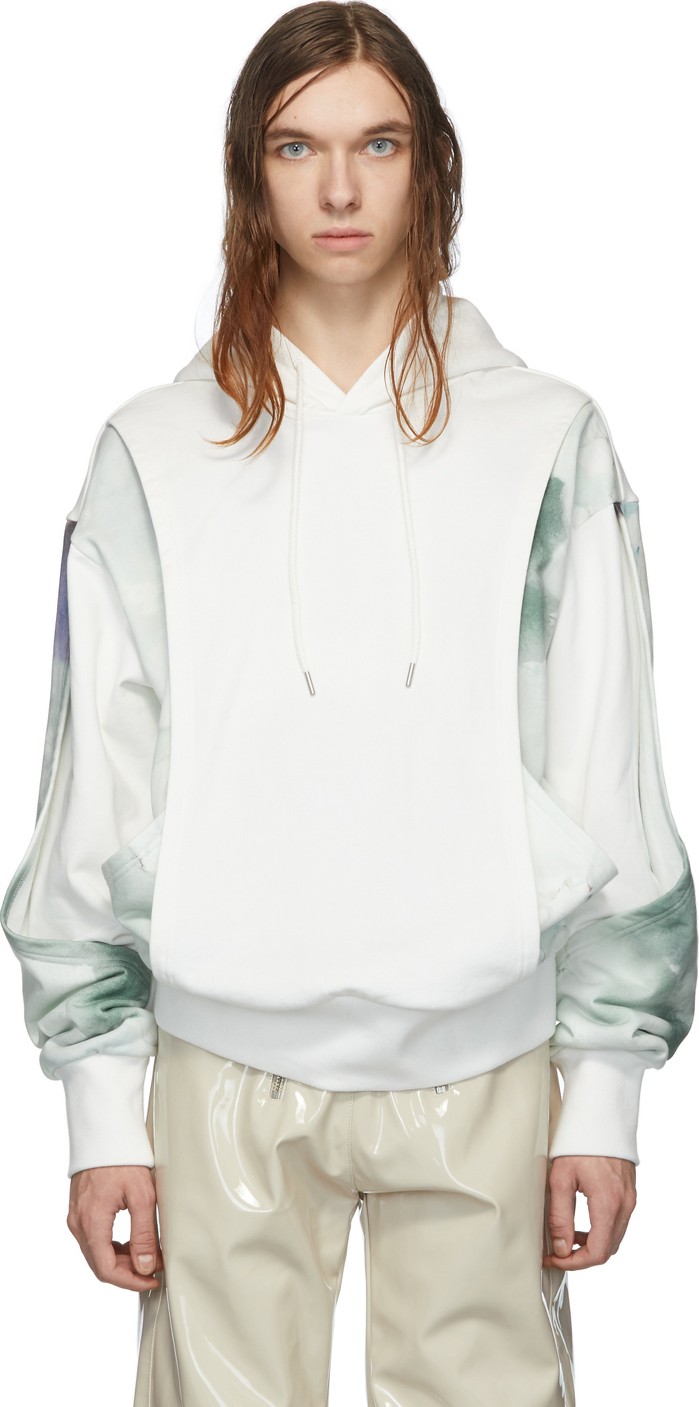 Feng Chen Wang White Watercolor Layered Hoodie