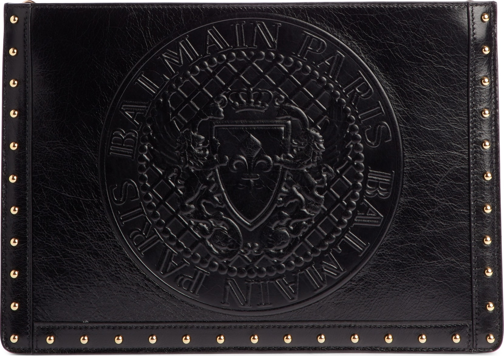 Balmain Mini Domaine Embossed Coin Calfskin Bag