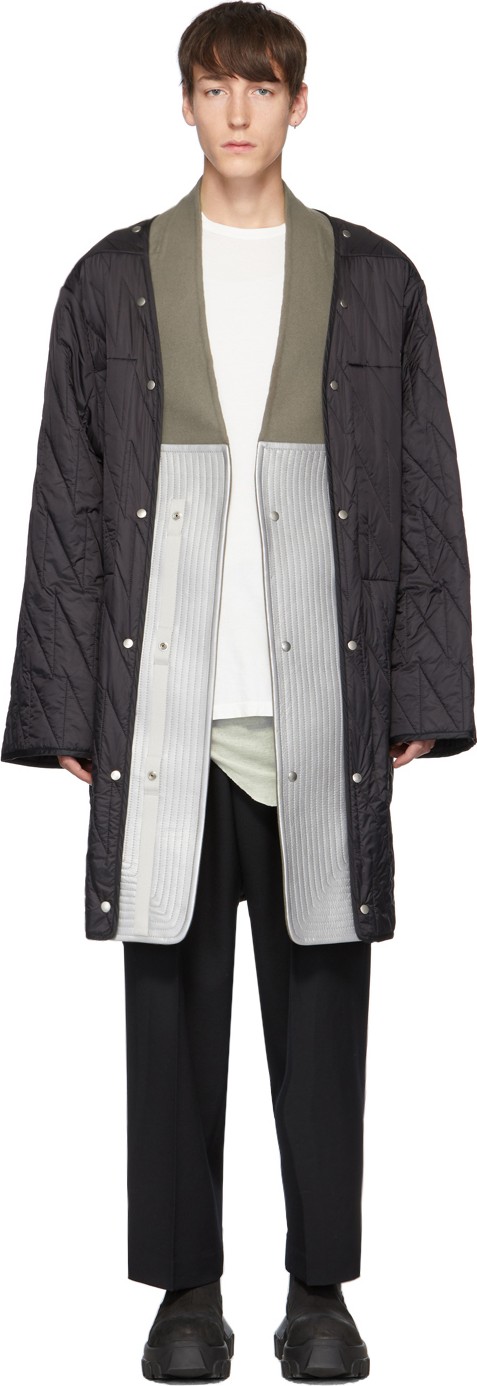 Rick Owens Black Insert Quilted Parka