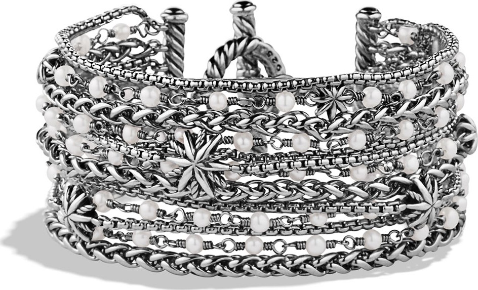 David Yurman Starburst Chain Bracelet with Pearls