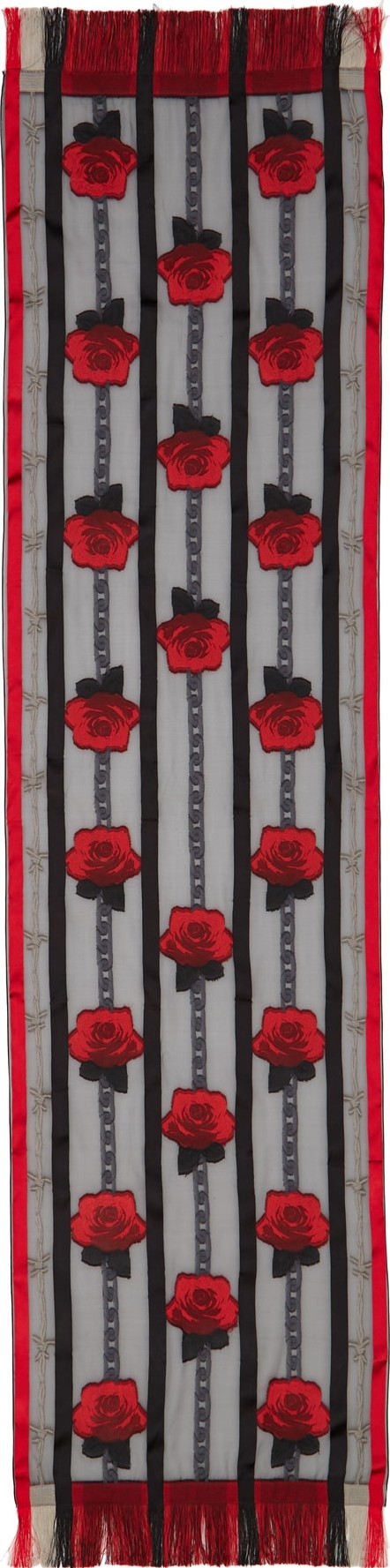 Alexander McQueen Barbed Rose Fil Coupé Scarf