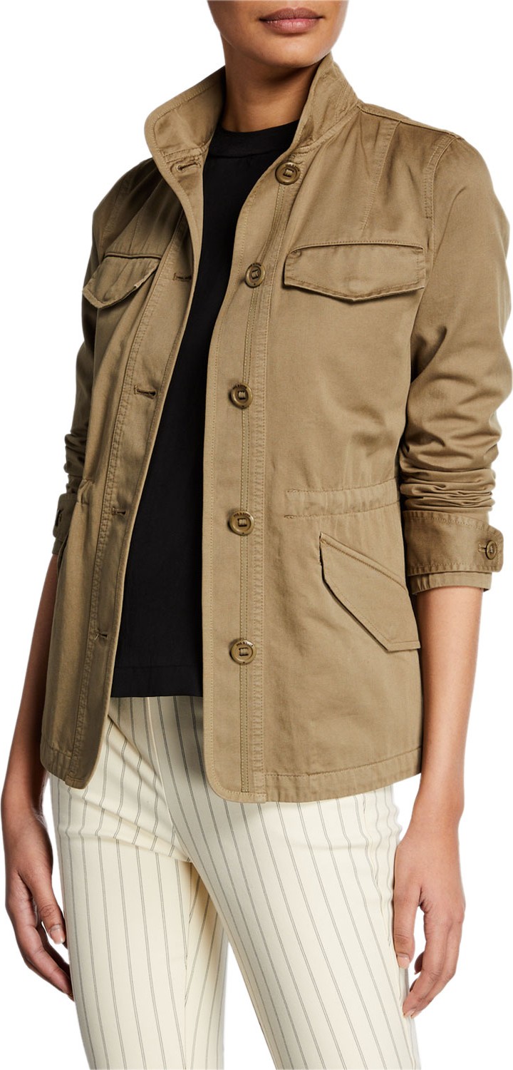 Rag & Bone Daniella Washed Button-Front Utility Jacket