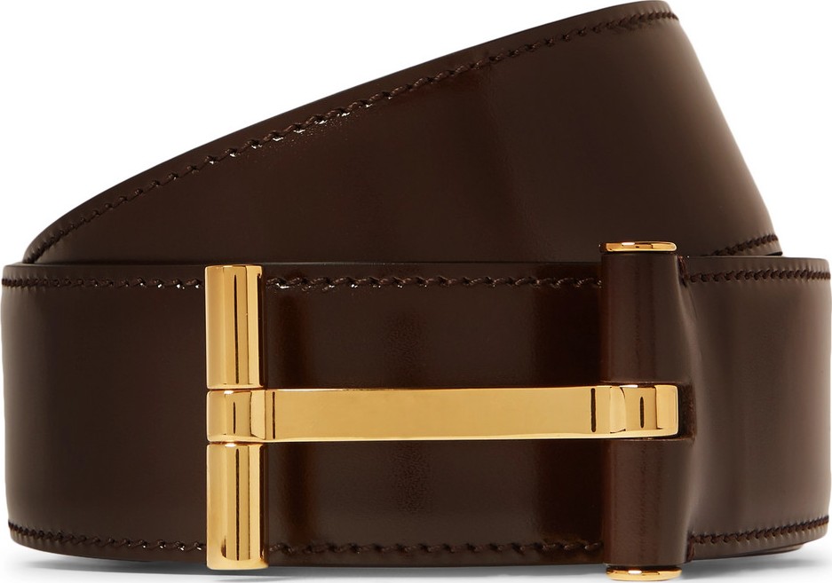 TOM FORD 4cm Dark-Brown Leather Belt